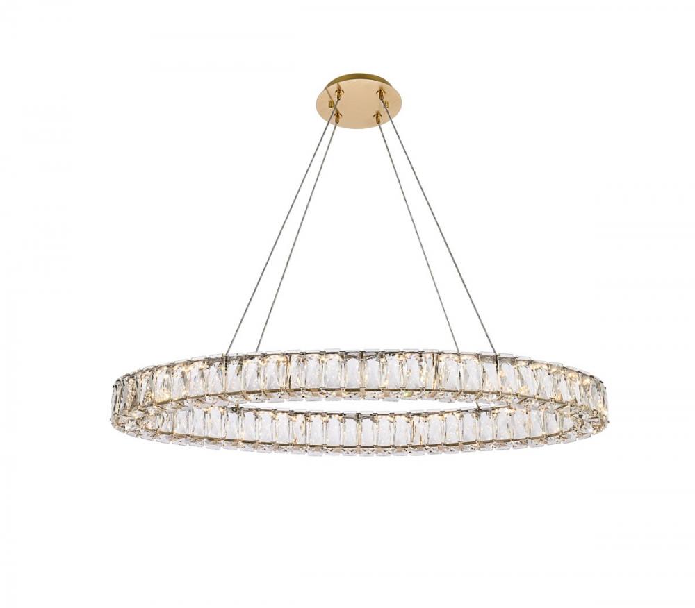 Monroe 36 Inch LED Oval Single Pendant in Gold