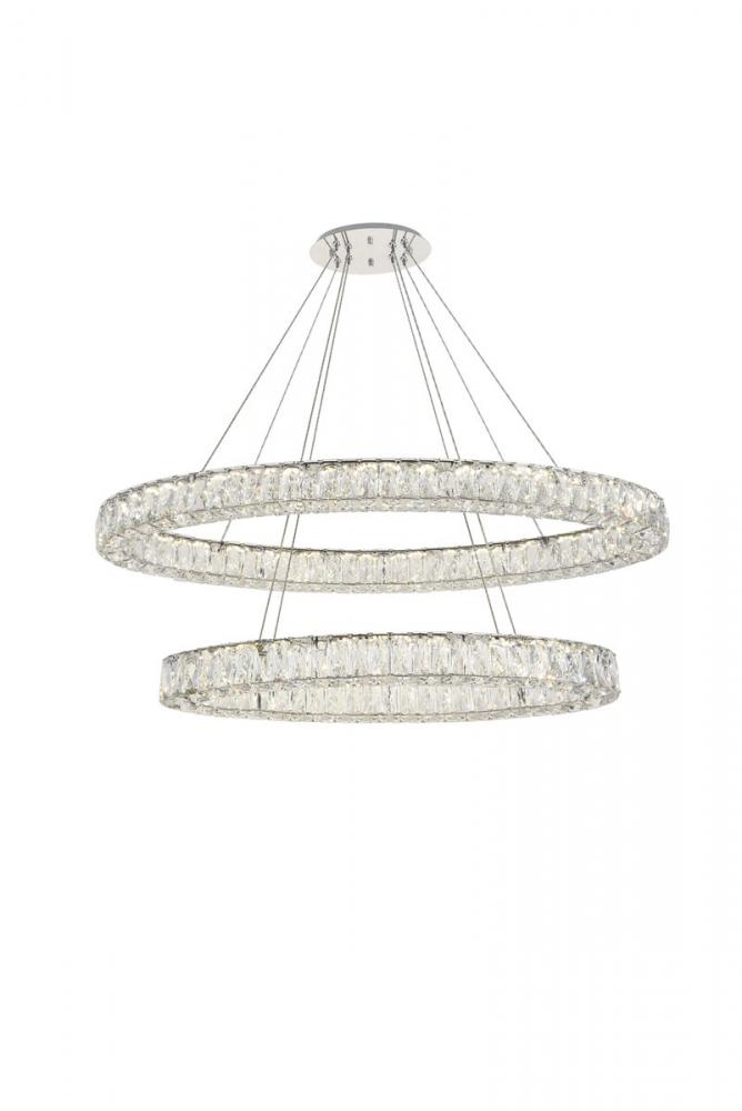 Monroe Integrated LED Light Chrome Chandelier Clear Royal Cut Crystal