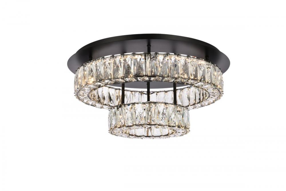 Monroe 22 Inch LED Double Flush Mount in Black