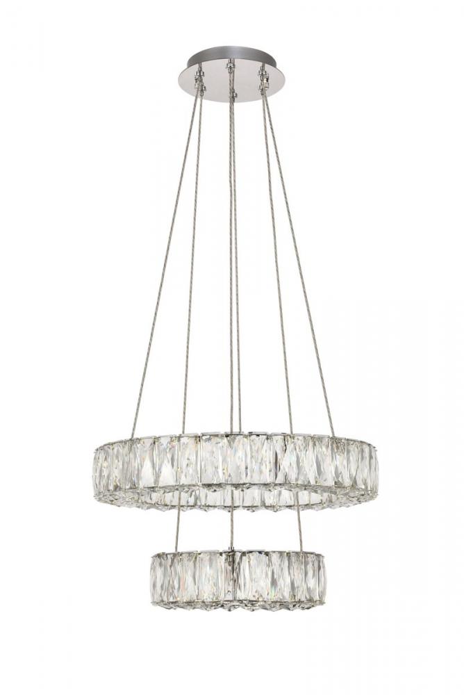 Monroe Integrated LED Chip Light Chrome Pendant Clear Royal Cut Crystal