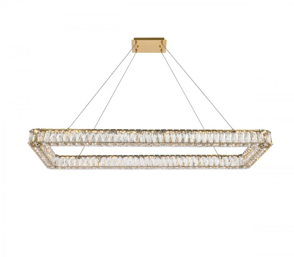 Monroe 50 Inch LED Single Rectangle Pendant in Gold