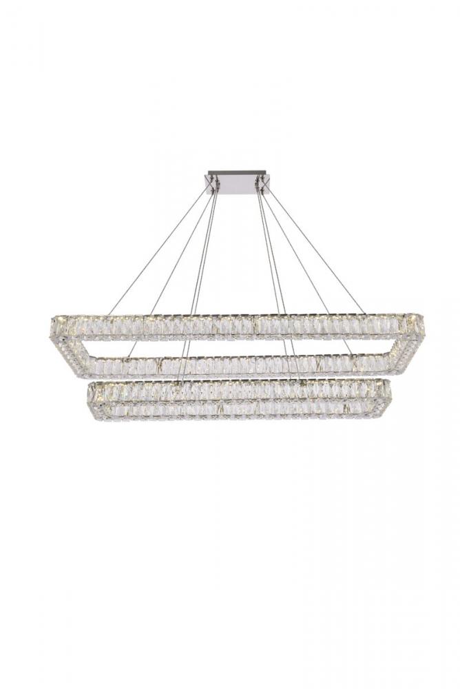Monroe 50 Inch LED Double Rectangle Pendant in Chrome