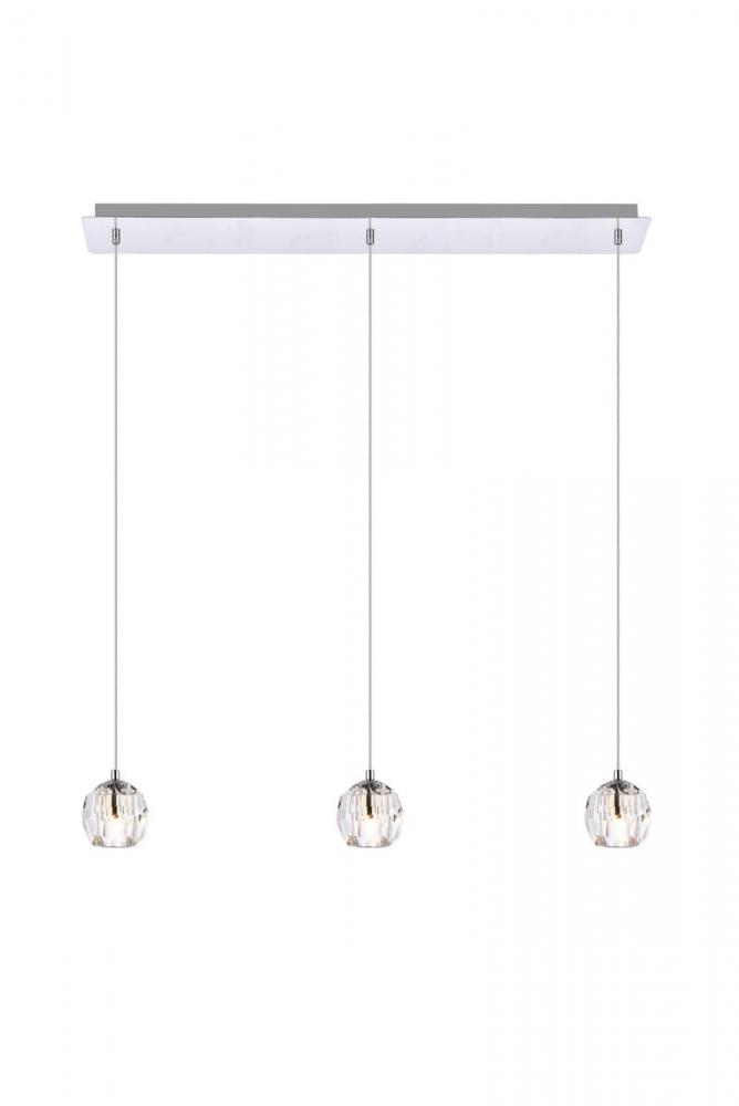 Eren 3 Lights Chrome Pendant