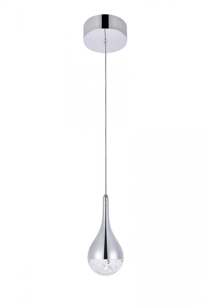 Amherst Collection LED 1-light Pendant 5 Inx9in Chrome Finish
