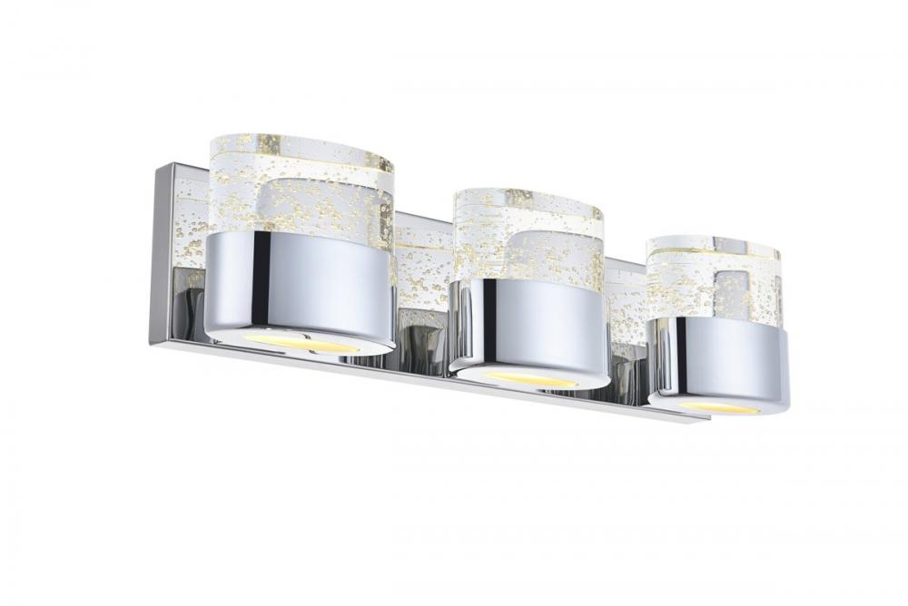 Pollux 3 Light Chrome LED Wall Sconce