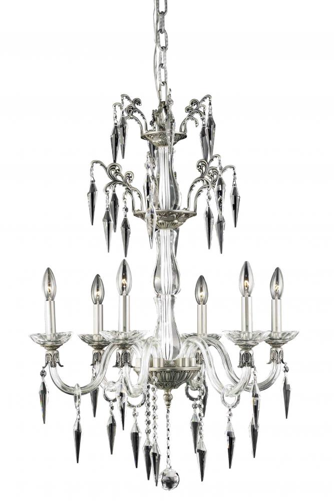 5806 Grande Collection Hanging Fixture D24in H34in Lt:6 Pewter Finish (Swarovski® Elements Crystal C