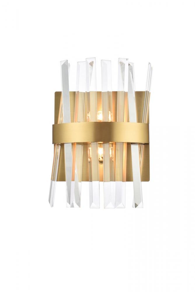 Serephina 8 Inch Crystal Bath Sconce in Satin Gold