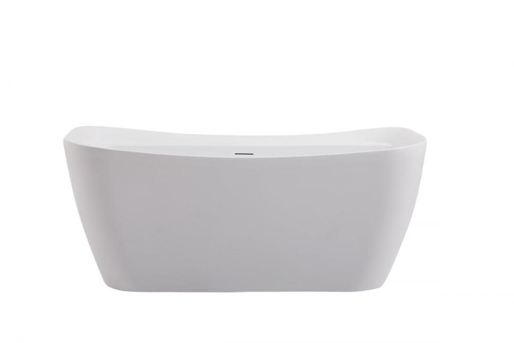 59 Inch Soaking Bathtub in Glossy White