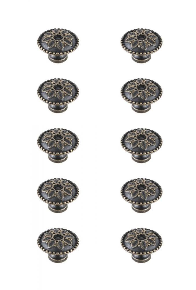 Corio 0.9" Diameter Antique Bronze Mushroom Knob Multipack (Set of 10)
