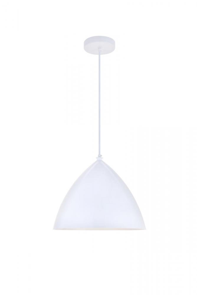 Kenneth 1 Light White Pendant