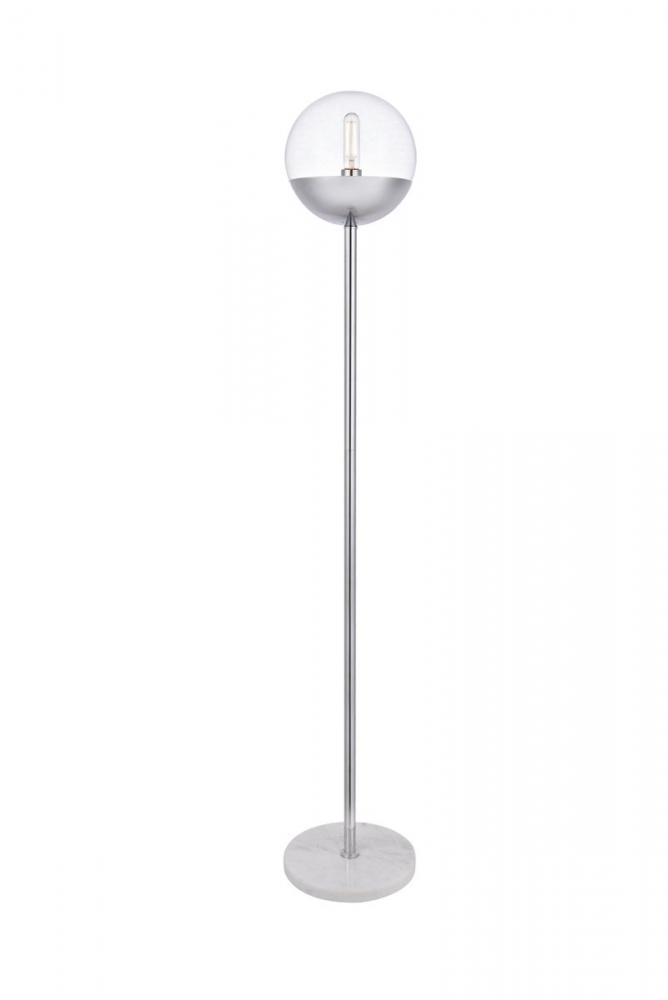 Eclipse 1 Light Chrome Floor Lamp with Clear Glass