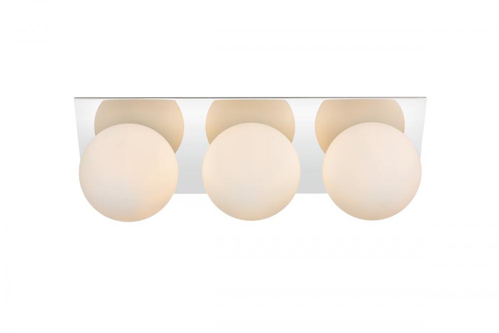 Jillian 3 Light Chrome and Frosted White Bath Sconce