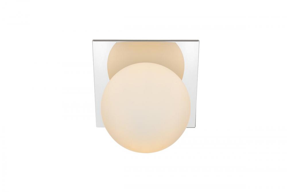 Jillian 1 Light Chrome and Frosted White Bath Sconce