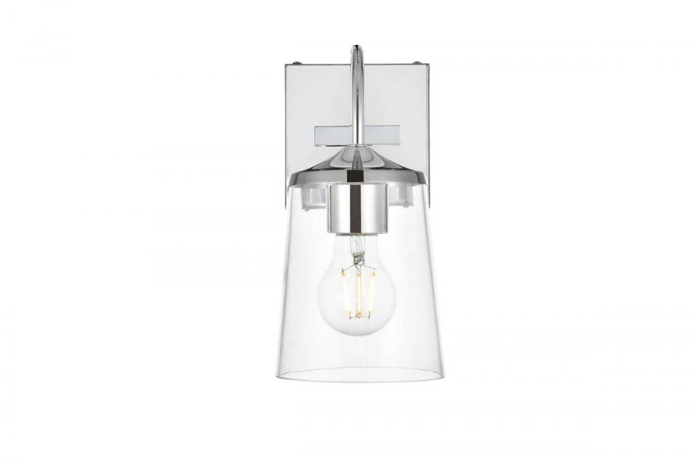 Avani 1 Light Chrome and Clear Bath Sconce