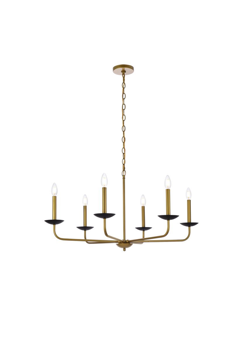 Cohen 36 Inch Pendant in Black and Brass