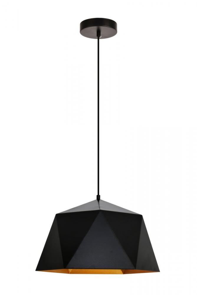Arden Collection Pendant D15.0'' H9.6 Lt:1 Black and Gold Finish