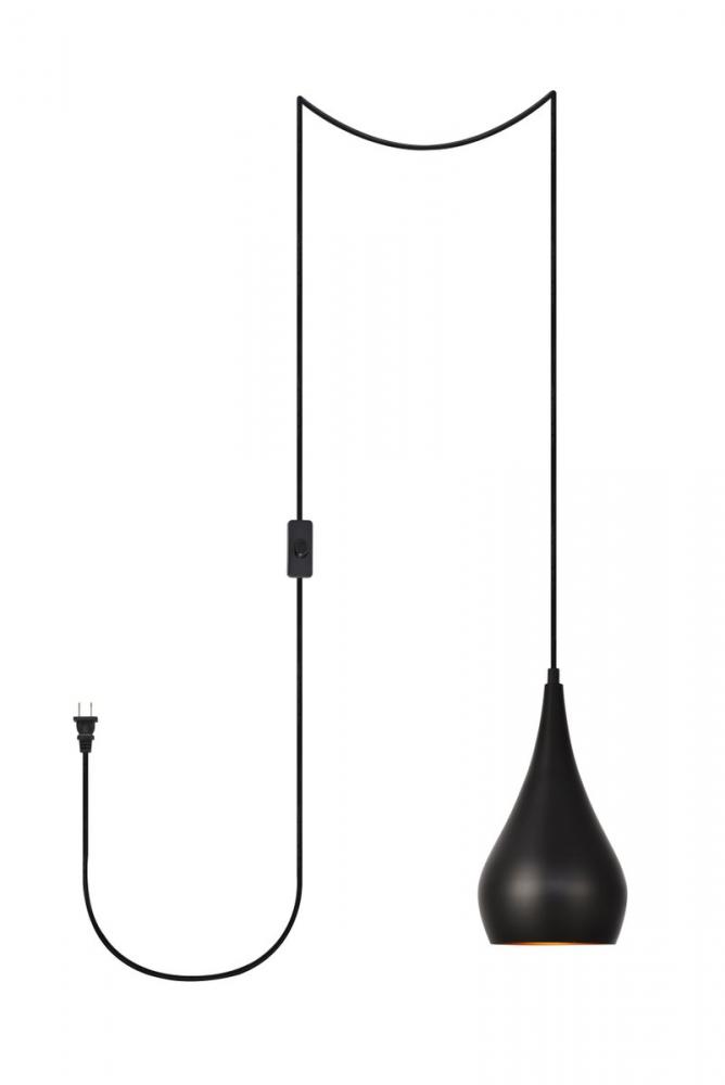 Nora 1 Light Black Plug-in Pendant