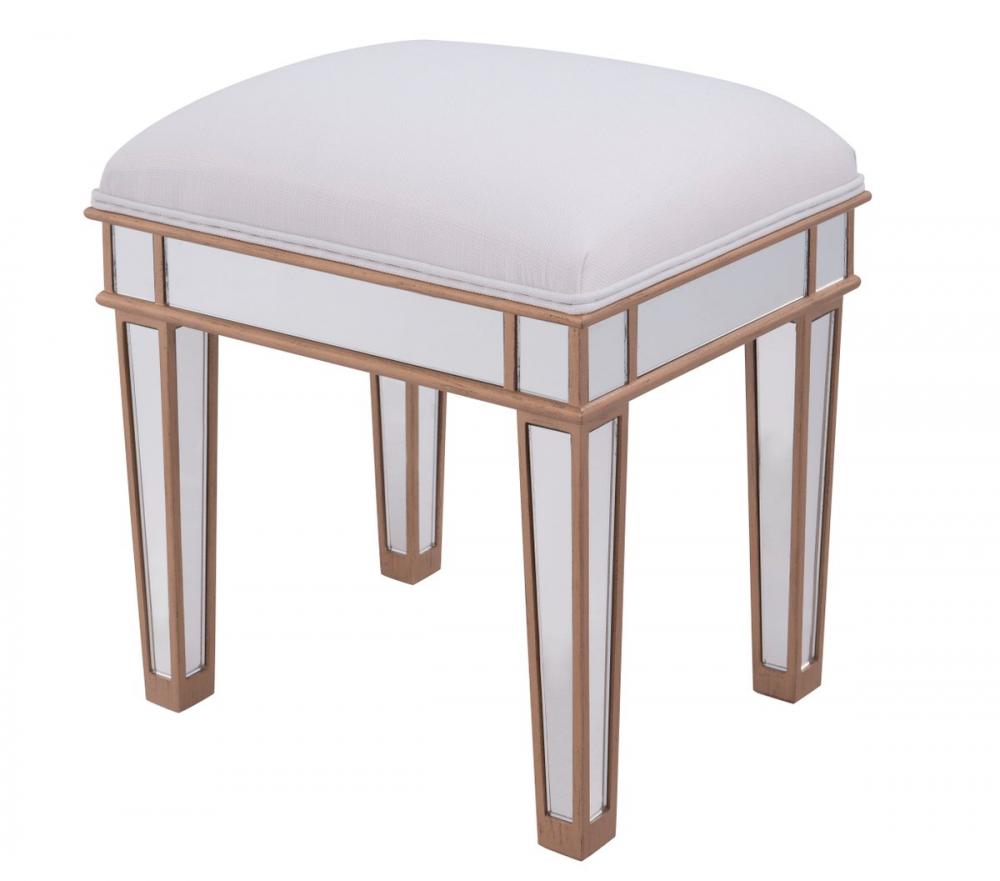 Dressing Stool 18 In.x14 In.x18 In. in Gold Paint