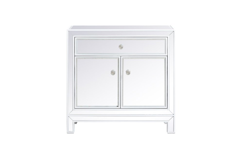29 Inch Mirrored Cabinet in White