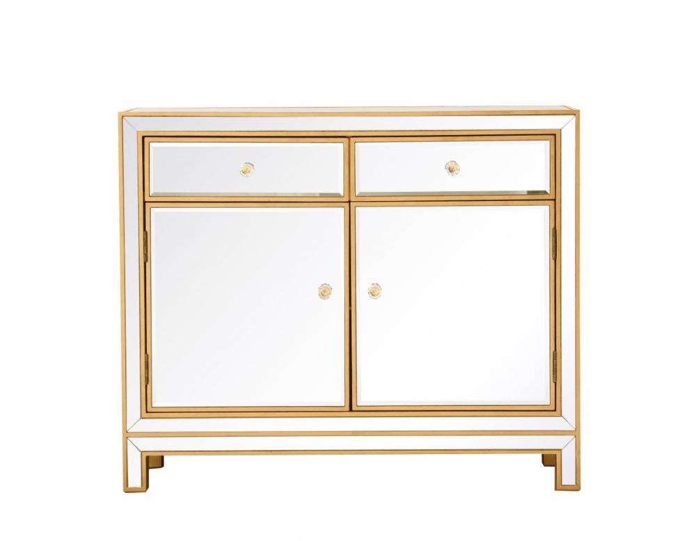 End Table 2 Drawers 2 Doors 38in. Wx12in. Dx32in. H in Gold