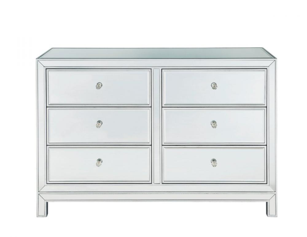 Dresser 6 Drawers 48in. Wx18in. Din.x32in. H in Antique Silver Paint