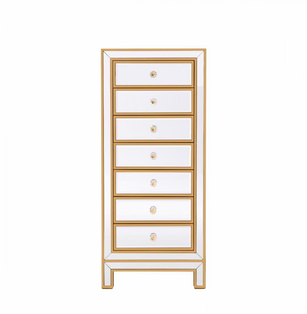 Lingerie Chest 7 Drawers 18in. Wx15in. Dx42in. H in Gold