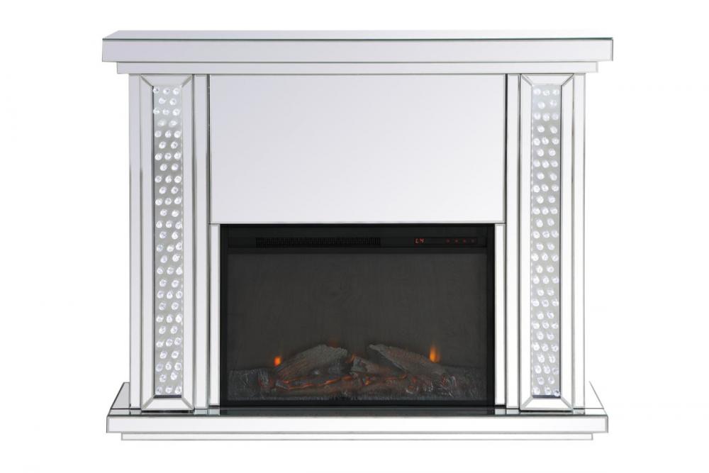 Raiden 47 Inch LED Mirrored Mantle with Wood Fireplace