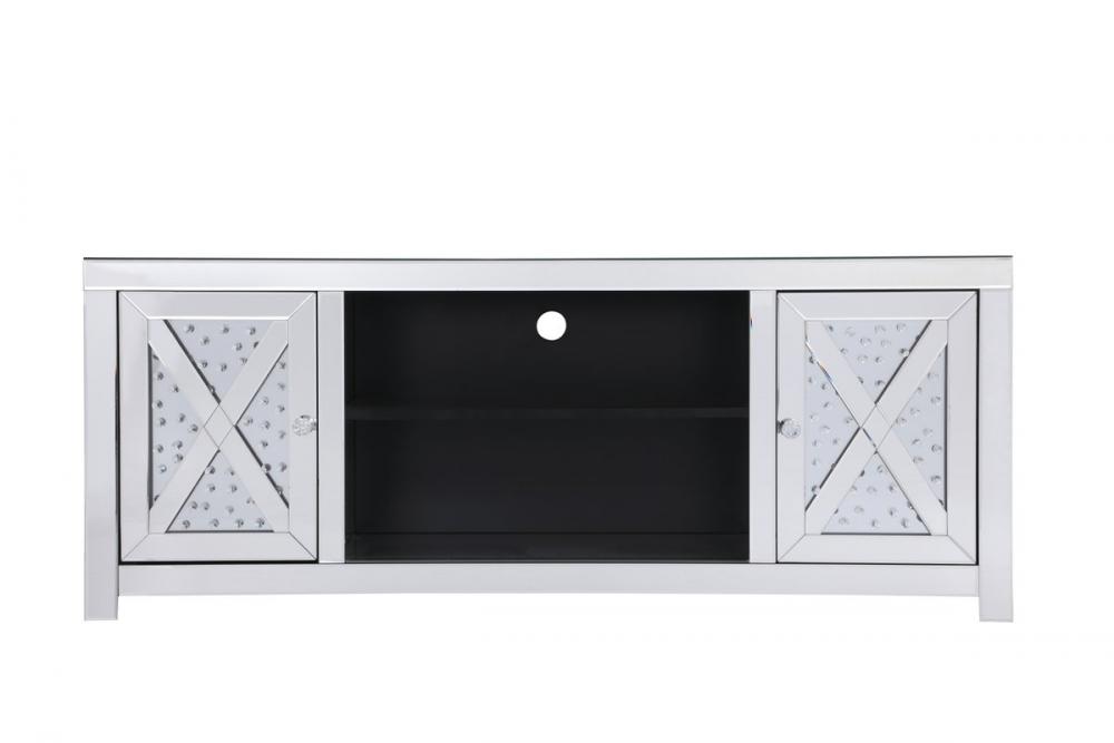 59 In. Crystal Mirrored Tv Stand