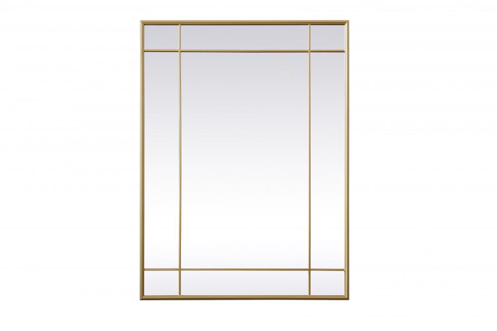 French Panel Wall Mirror 30x40 Inch in Brass