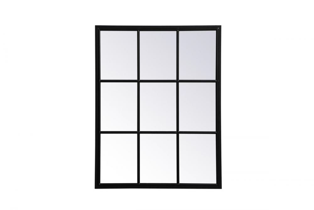 Metal Windowpane Mirror 28 Inchx36 Inch in Black
