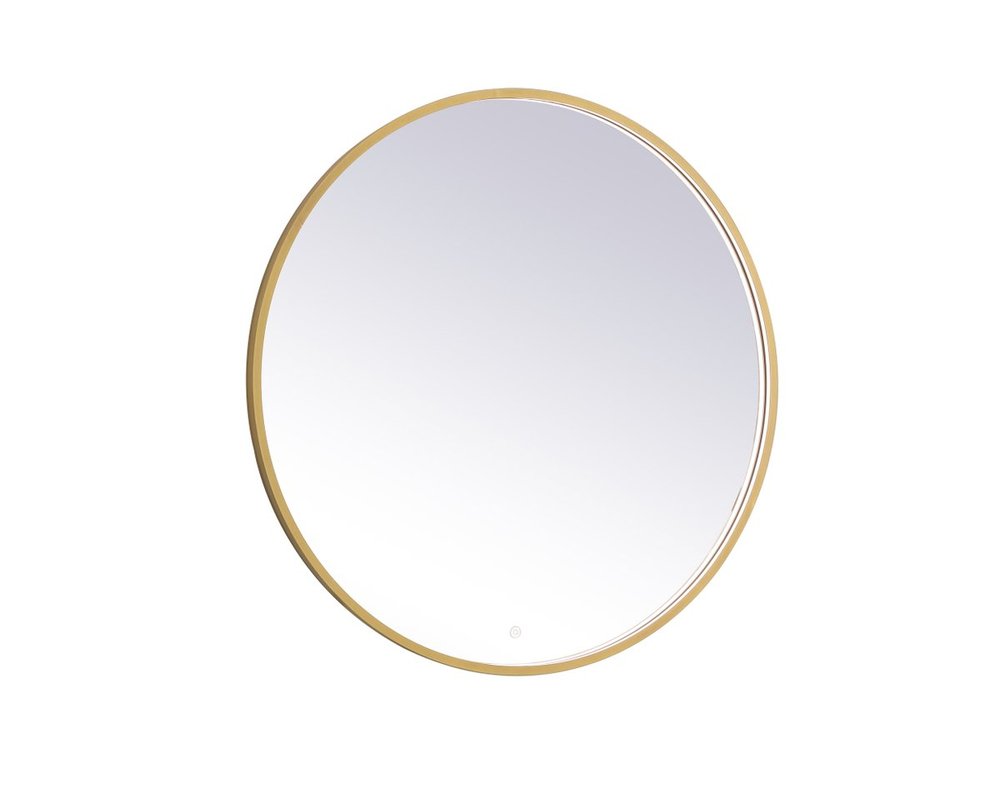 Pier 39 Inch LED Mirror with Adjustable Color Temperature 3000k/4200k/6400k in Brass