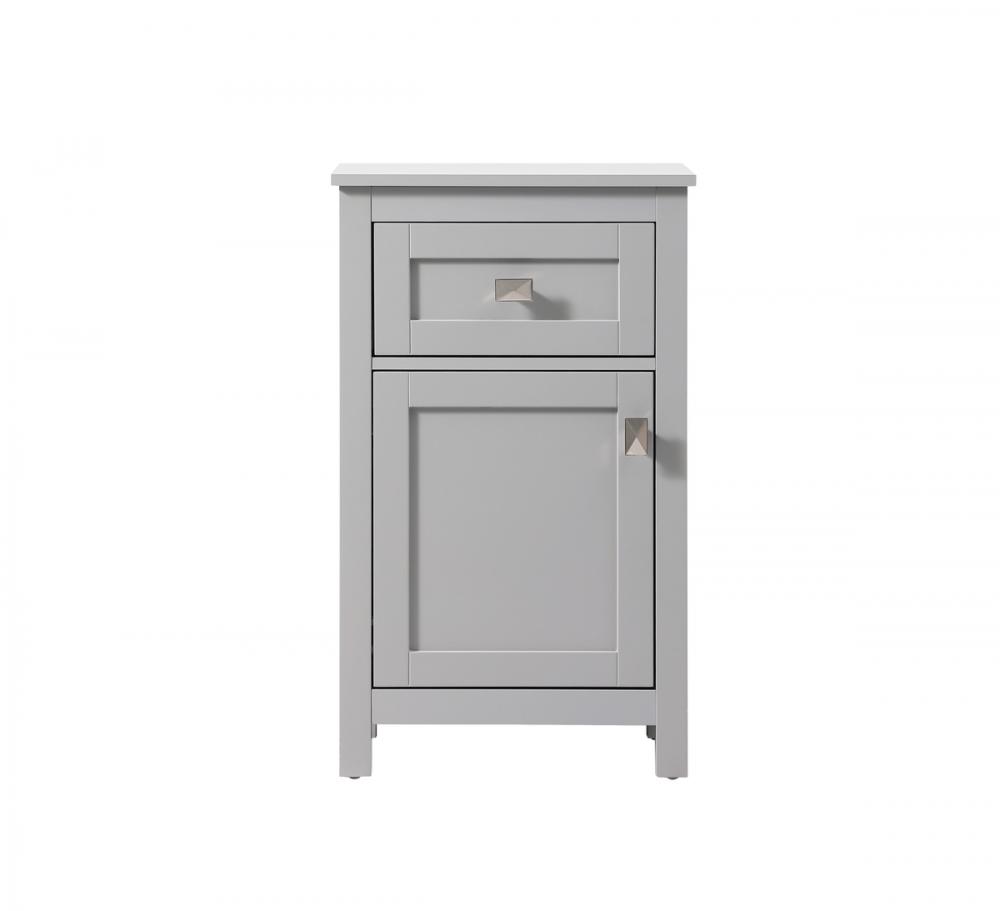 18 Inch Wide Bathroom Storage Freedstanding Cabinet In Grey