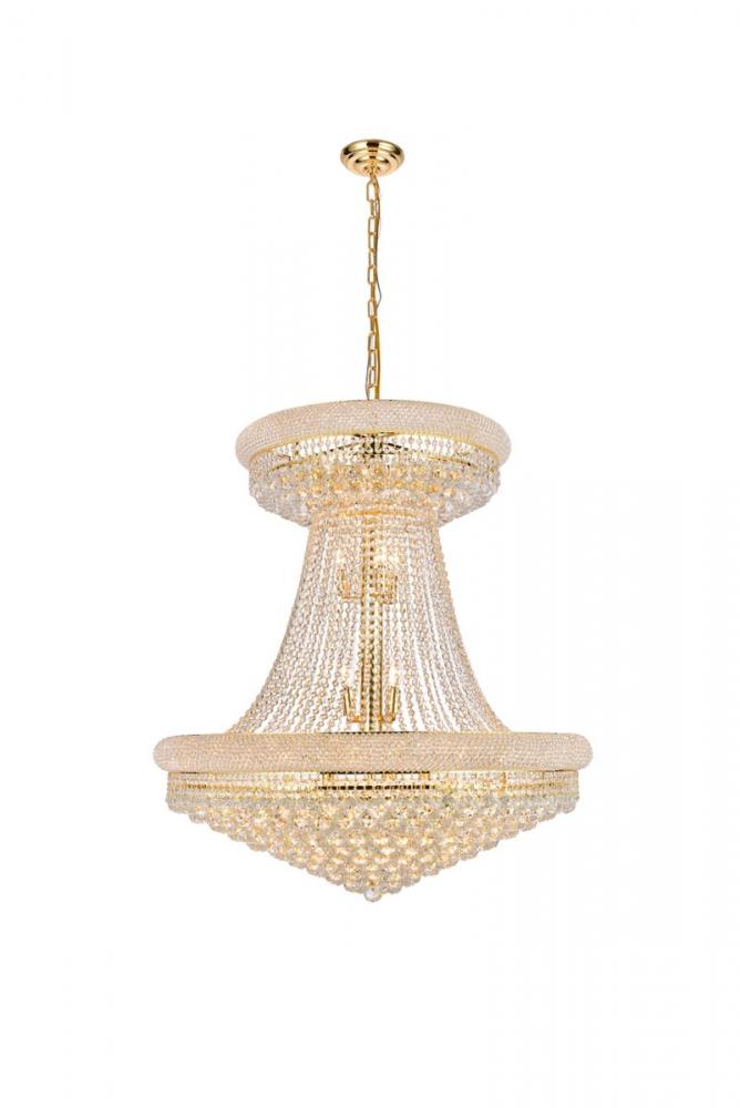 Primo 28 Light Gold Chandelier Clear Royal Cut Crystal