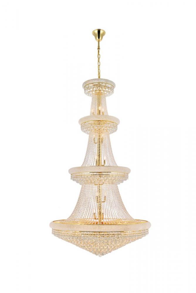 Primo 42 Light Gold Chandelier Clear Royal Cut Crystal