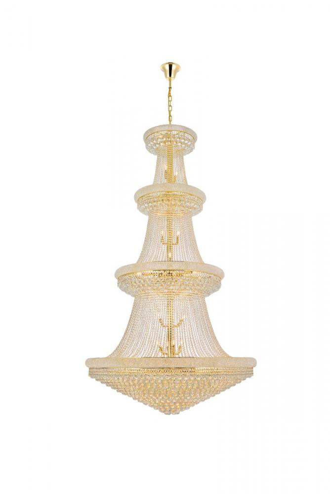 Primo 48 Light Gold Chandelier Clear Royal Cut Crystal