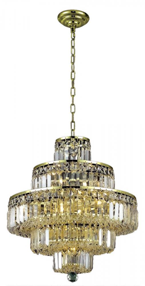 MaxIme 13 Light Gold Chandelier Clear Royal Cut Crystal
