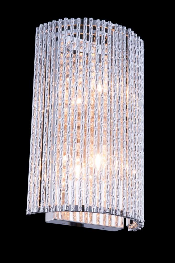 Influx 2 Light Chrome Wall Sconce Clear Royal Cut Crystal