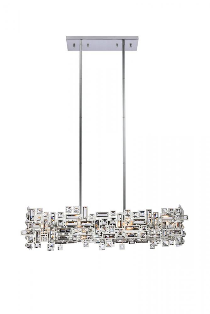 Picasso 6 Light Chrome Pendant Clear Royal Cut Crystal