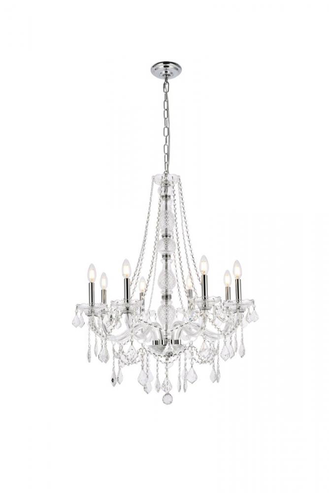 Verona 8 Light Chrome Chandelier Clear Royal Cut Crystal