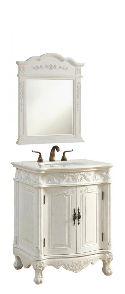 27 In. Single Bathroom Vanity Set in Antique White