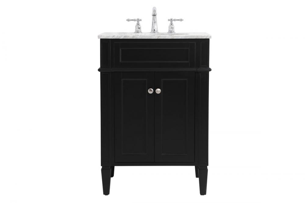 24 Inch Single Bathroom Vanity in Black