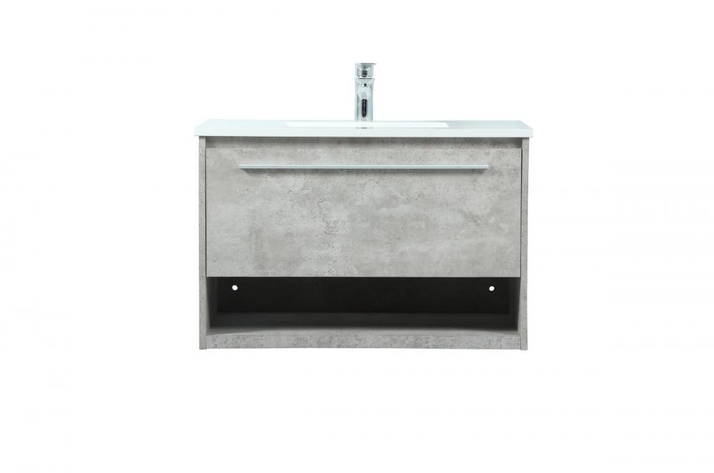 30 Inch Single Bathroom Vanity in Concrete Grey