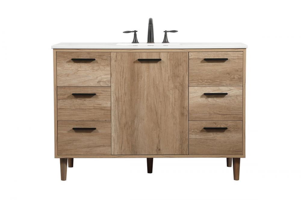 48 Inch Single Bathroom Vanity in Natural Oak