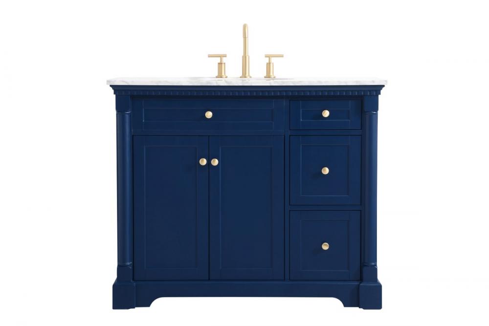 42 Inch Single Bathroom Vanity in Blue