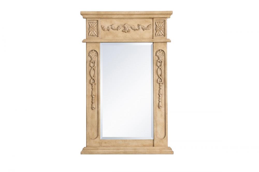 Wood Frame Mirror 18 Inchx28 Inch in Antique Beige