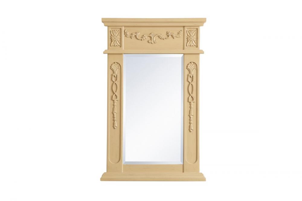 Wood Frame Mirror 18 Inchx28 Inch in Light Antique Beige