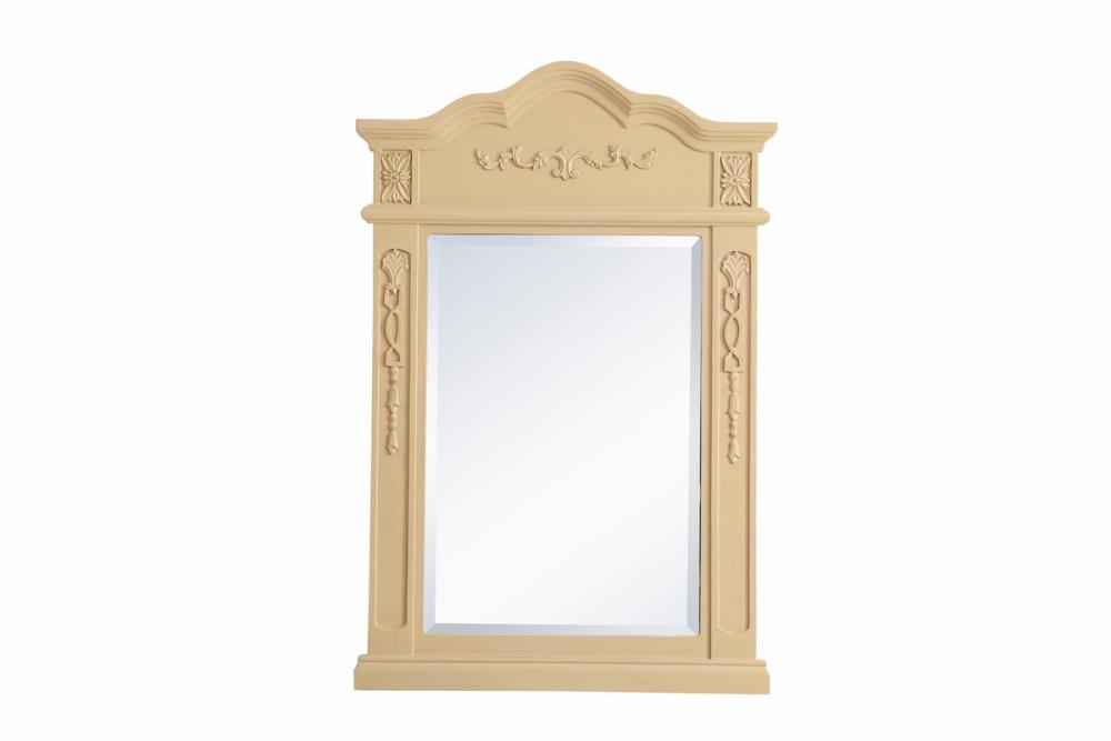 Wood Frame Mirror 24 Inchx36 Inch in Light Antique Beige