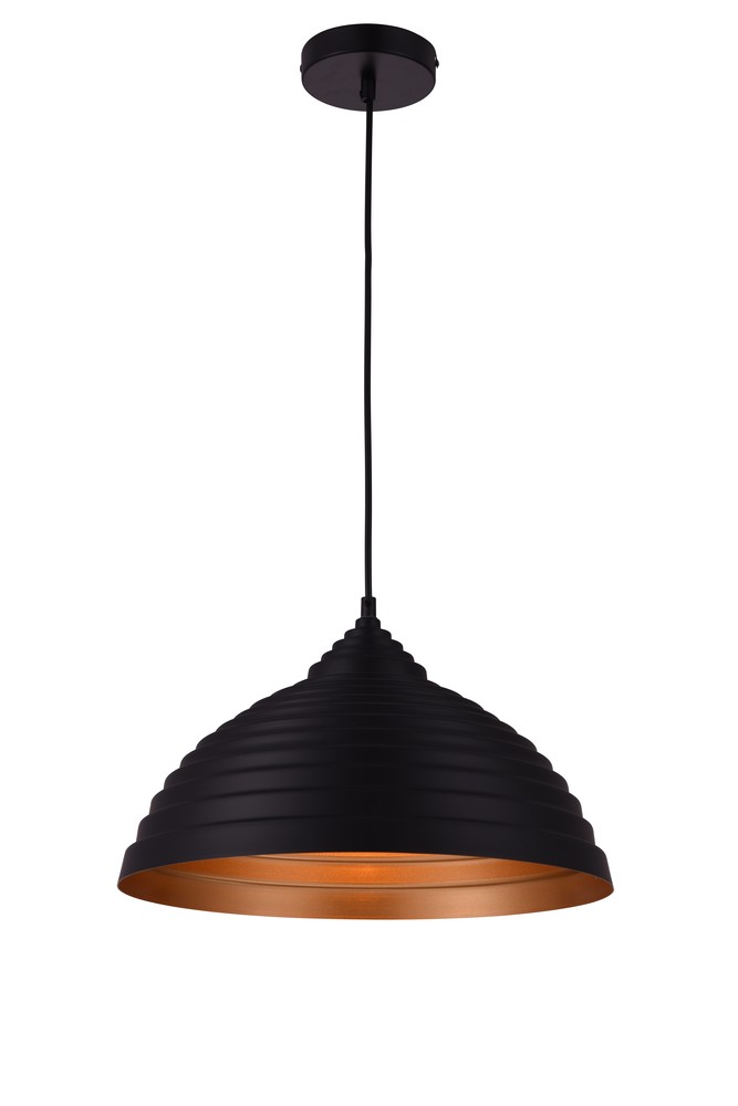 Circa Collection Pendant D15.5in H9.5in Lt:1 Black Finish