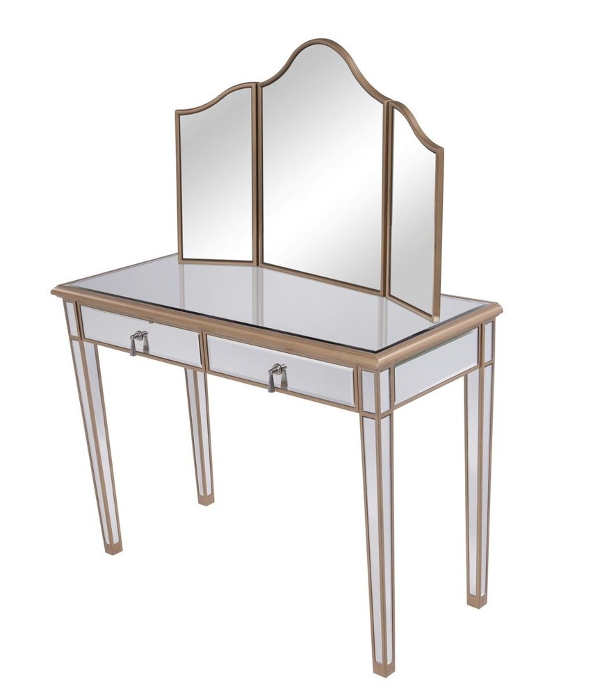 Vanity Table 42 in. x 18 in. x 31 in. and Mirror 39 in. x 24 in.