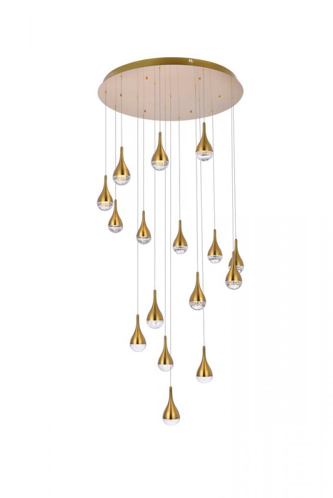 Amherst 36 Inch LED Chandelier in Satin Gold